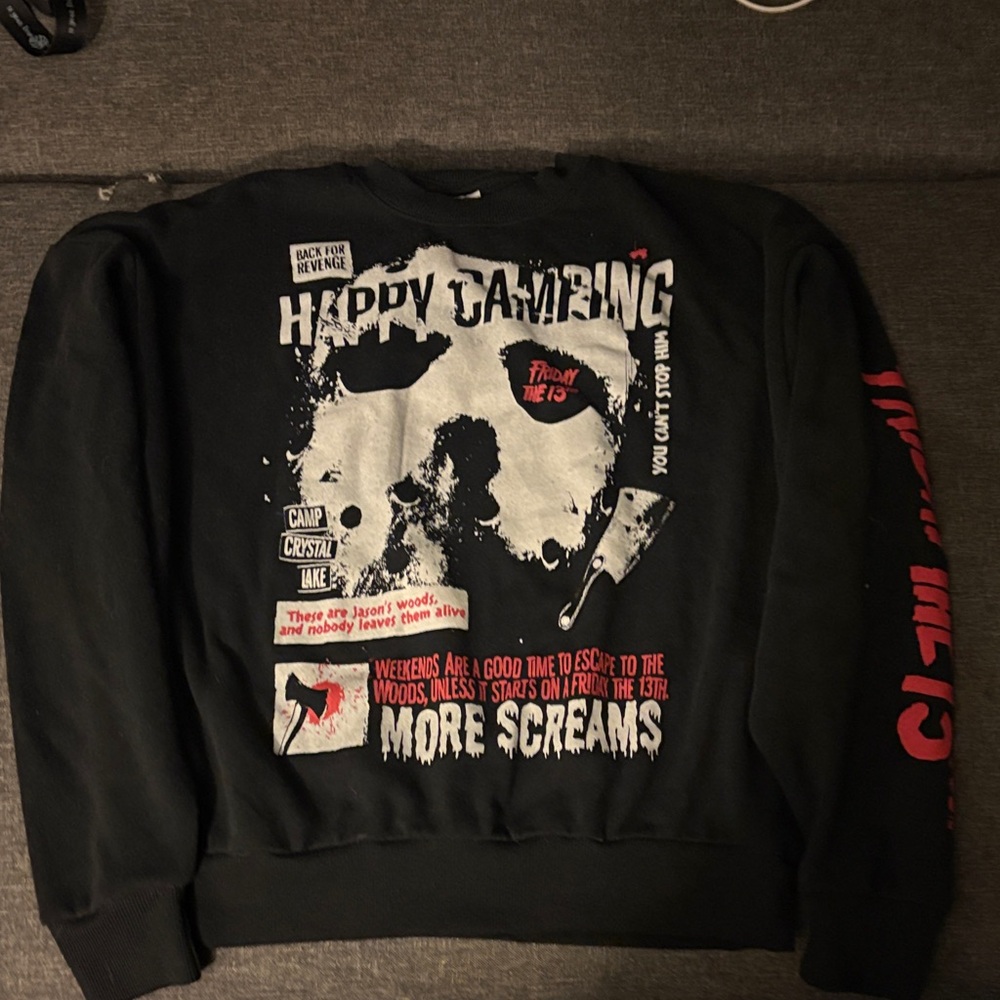 Happy Camping Graphic Men's Crewneck Sweater